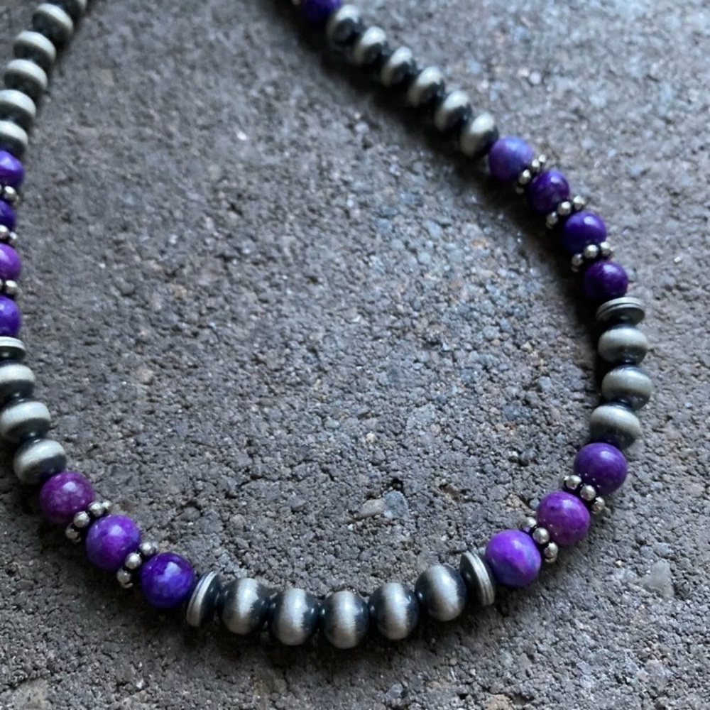 Sterlingsilver Sugilite W Pearlsbeadnecklace - image 4